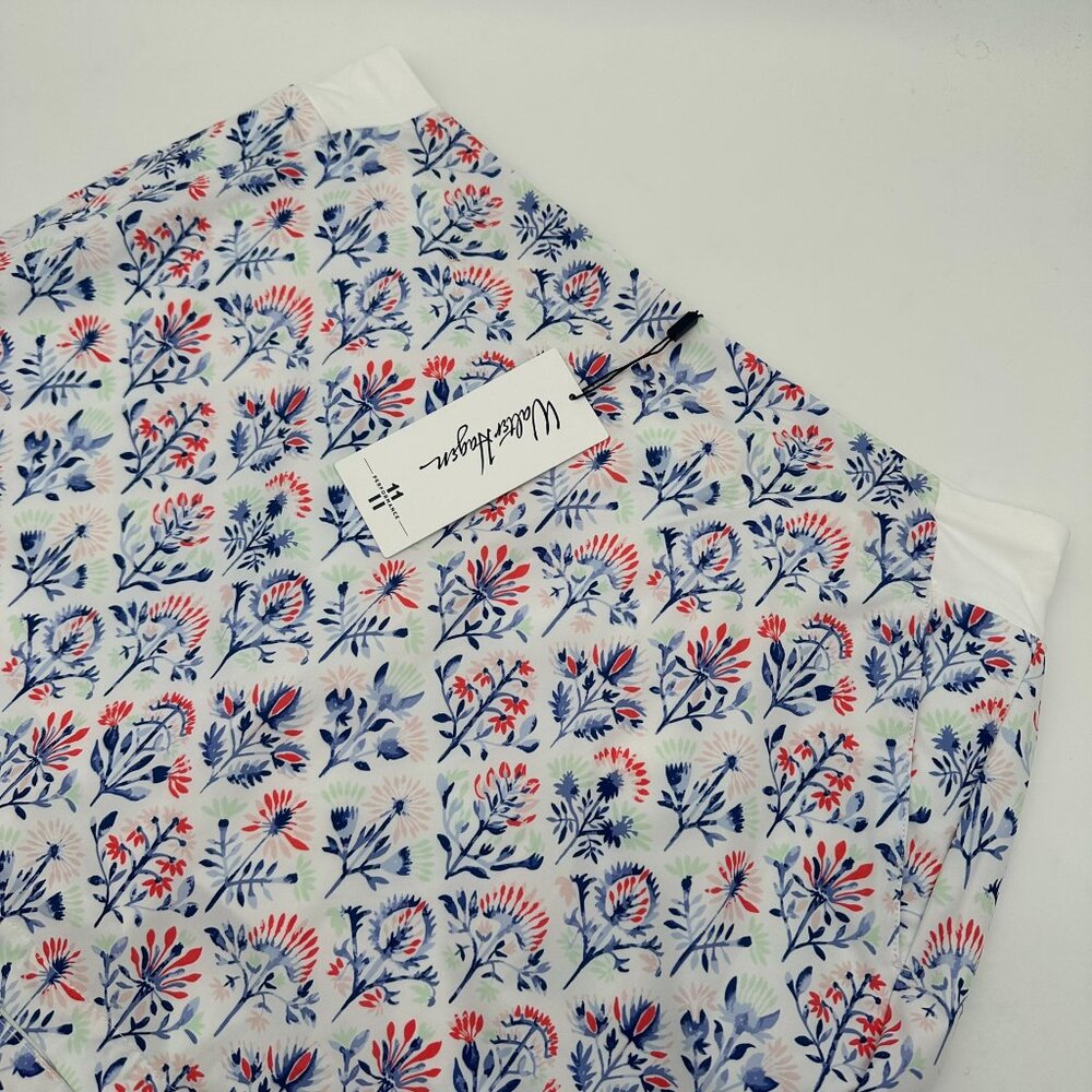 Walter Hagen Women's P11 Lightweight Core Floral 16" Golf Skort, Tile Blue/White